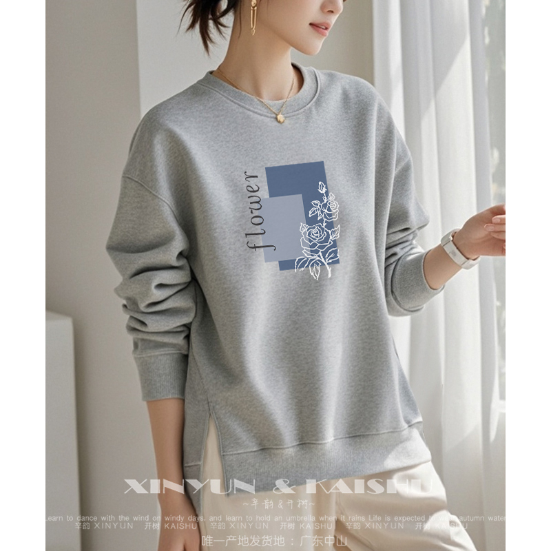 100%棉宽松秋季圆领卫衣