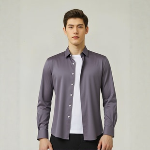S253073500爱登堡男装秋装新款商务休闲时尚长袖衬衫