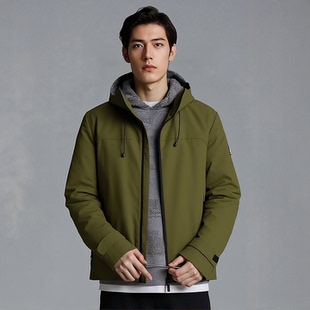 H256026384爱登堡男装冬装新款休闲服白鸭绒羽绒服毛皮服