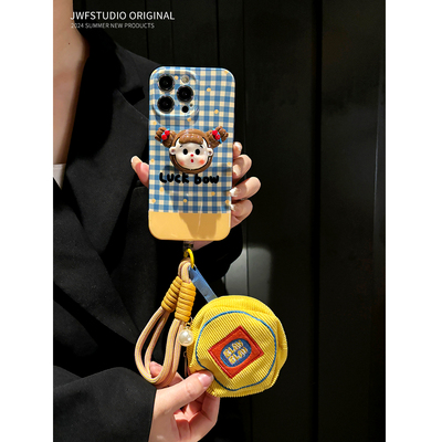 日本PARCO DOLL小清新适用苹果16promax斜挎手机壳iPhone15pro耳机包13/14promax手提14挂绳13pro套12软11女