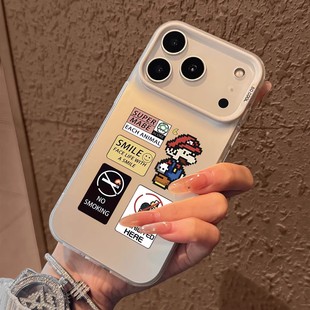 13时尚 全包防摔16pro像素风马里奥15p创意14男女款 iPhone17个性 日本DEMIU适用于17promax苹果手机壳新款