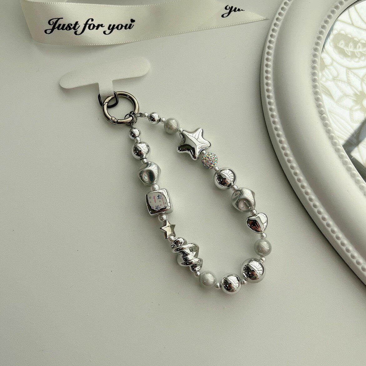 日本PAREO DOLL电镀水钻珠手提链手腕短挂绳手机壳包包钥匙扣挂件