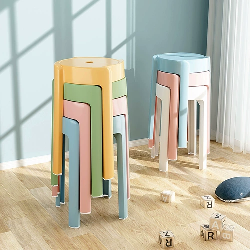 Пластиковые табуретки домохозяйства толстые специальности, сложенные пластиковые круглые круглые высокие табуретки. Семейная запасная простота может сложить турбинную турбинную табуретку