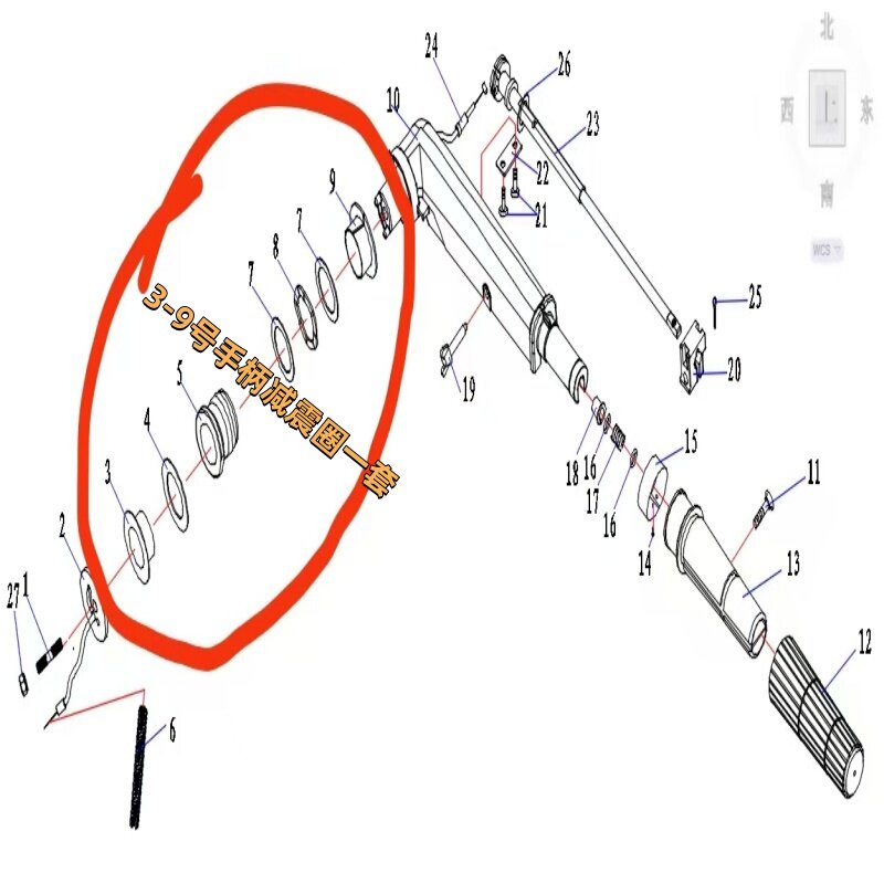 海的  四冲 5马力水冷船外机马达船用发动机配件操舵手柄减震圈