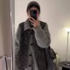 灰色叠穿马甲翻领针织衫 韩系慵懒风复古套装 女秋冬新款 毛衣两件套
