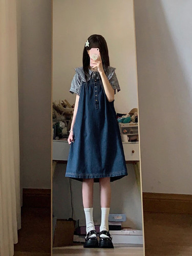 送运费险！时尚套装女牛仔裙衬衫