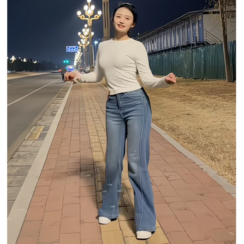 2026春季高腰微喇牛仔裤女修身显瘦百搭辣妹风长裤,女装/女士精品,牛仔裤,淘宝优惠券,粉丝福利购,淘宝优惠卷