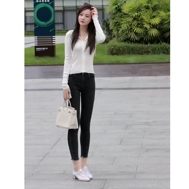 高腰修身牛仔裤女显瘦提臀小脚裤弹力紧身九分裤休闲百搭铅笔裤,女装/女士精品,牛仔裤,淘宝优惠券,粉丝福利购,淘宝优惠卷