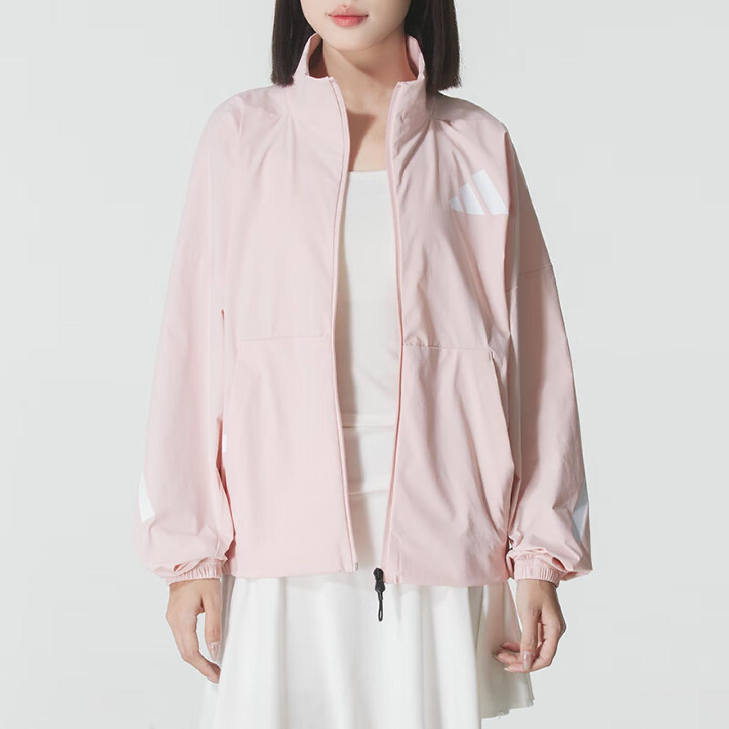 阿迪达斯外套女装2025新款秋季运动服跑步梭织夹克KE4883 KE4882