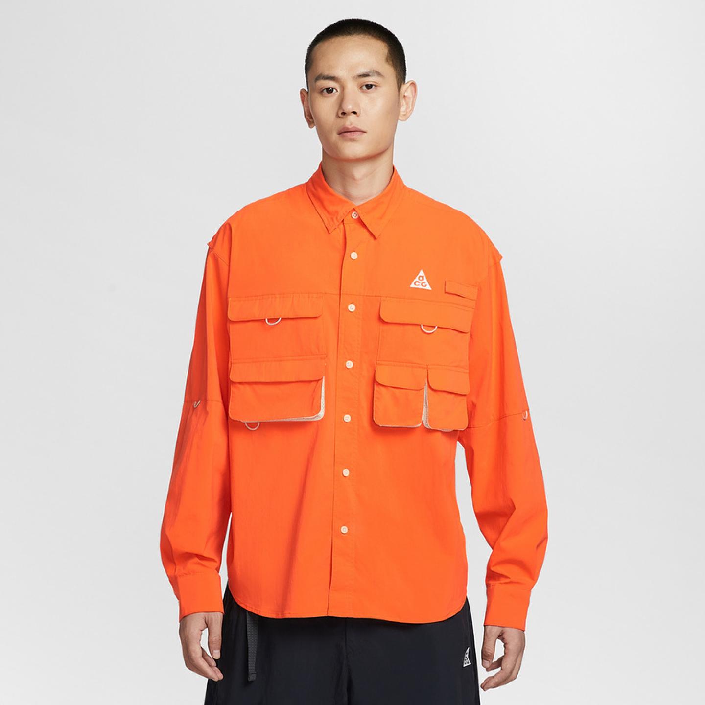 Nike耐克2024外套男遮阳速干长袖衬衫宽松户外工装夹克HJ2466-819