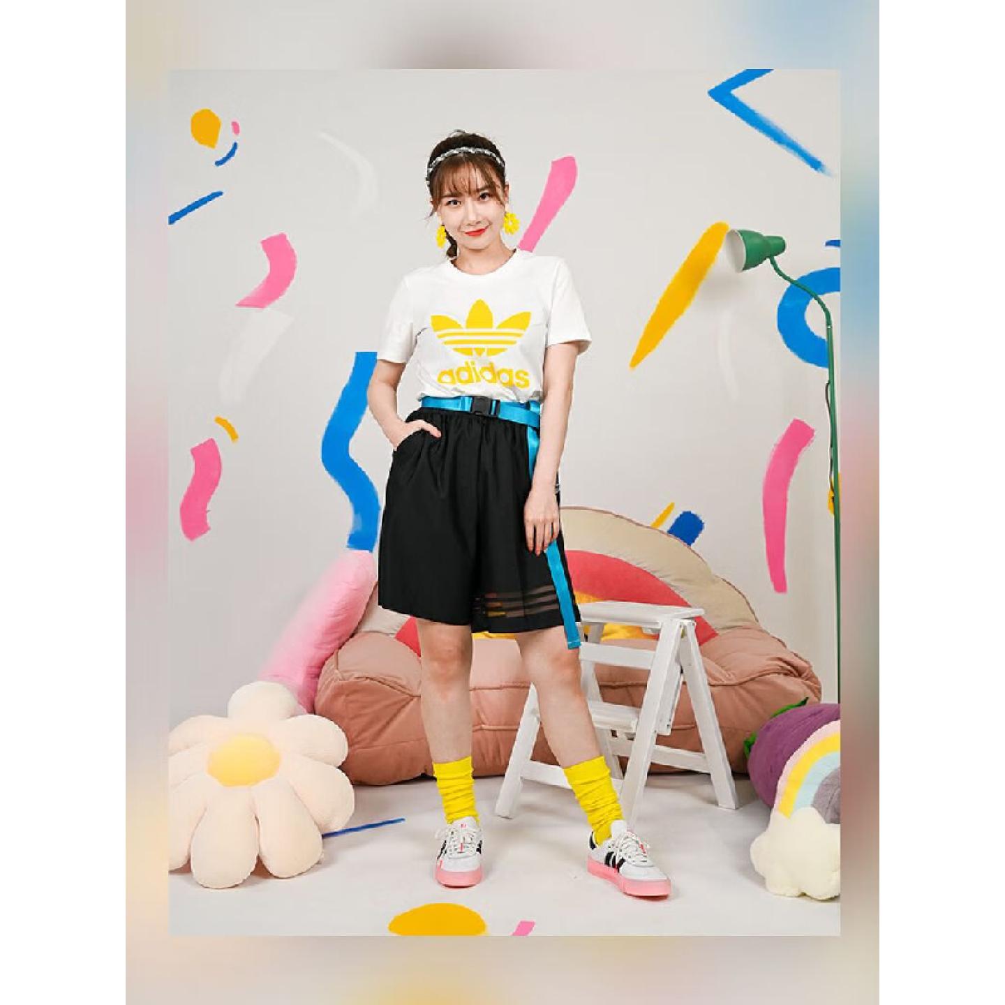 阿迪达斯透气跑步休闲短裤