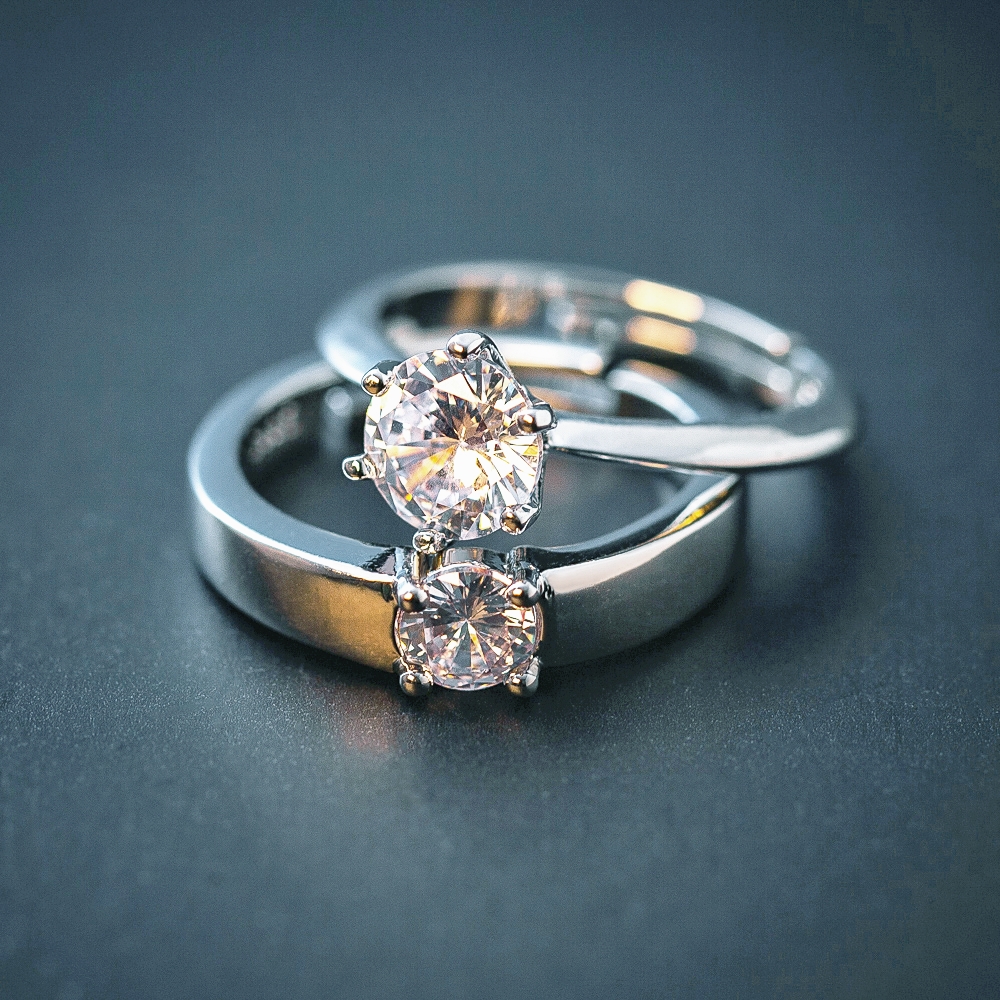 婚礼道具仿真开口指环情侣戒子