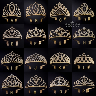 演出选美皇冠金色发箍酒吧头饰