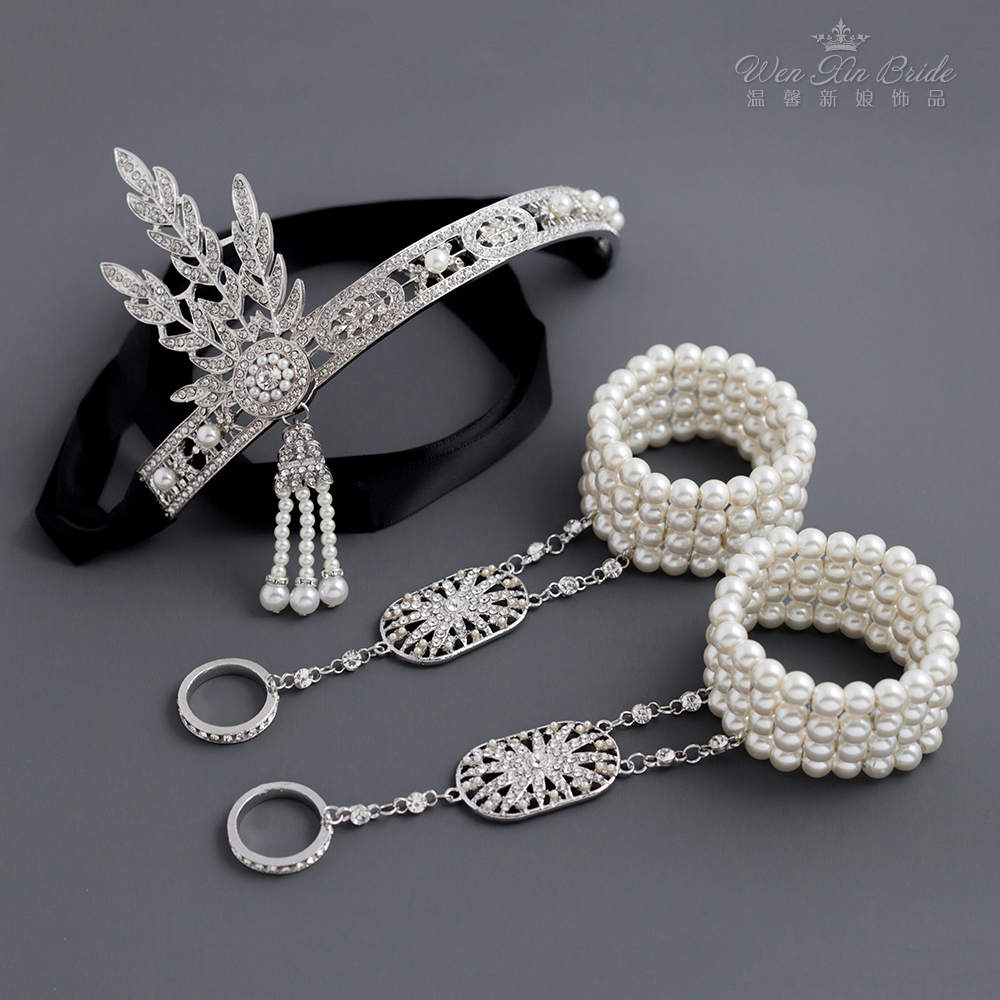 新款礼服发饰了不起的盖茨比同款绑带头箍皇冠头饰舞台宴会饰品