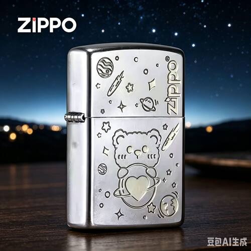 Zippo之宝打火机205常规小熊星球防风煤油银砂质感个性收藏送礼zp