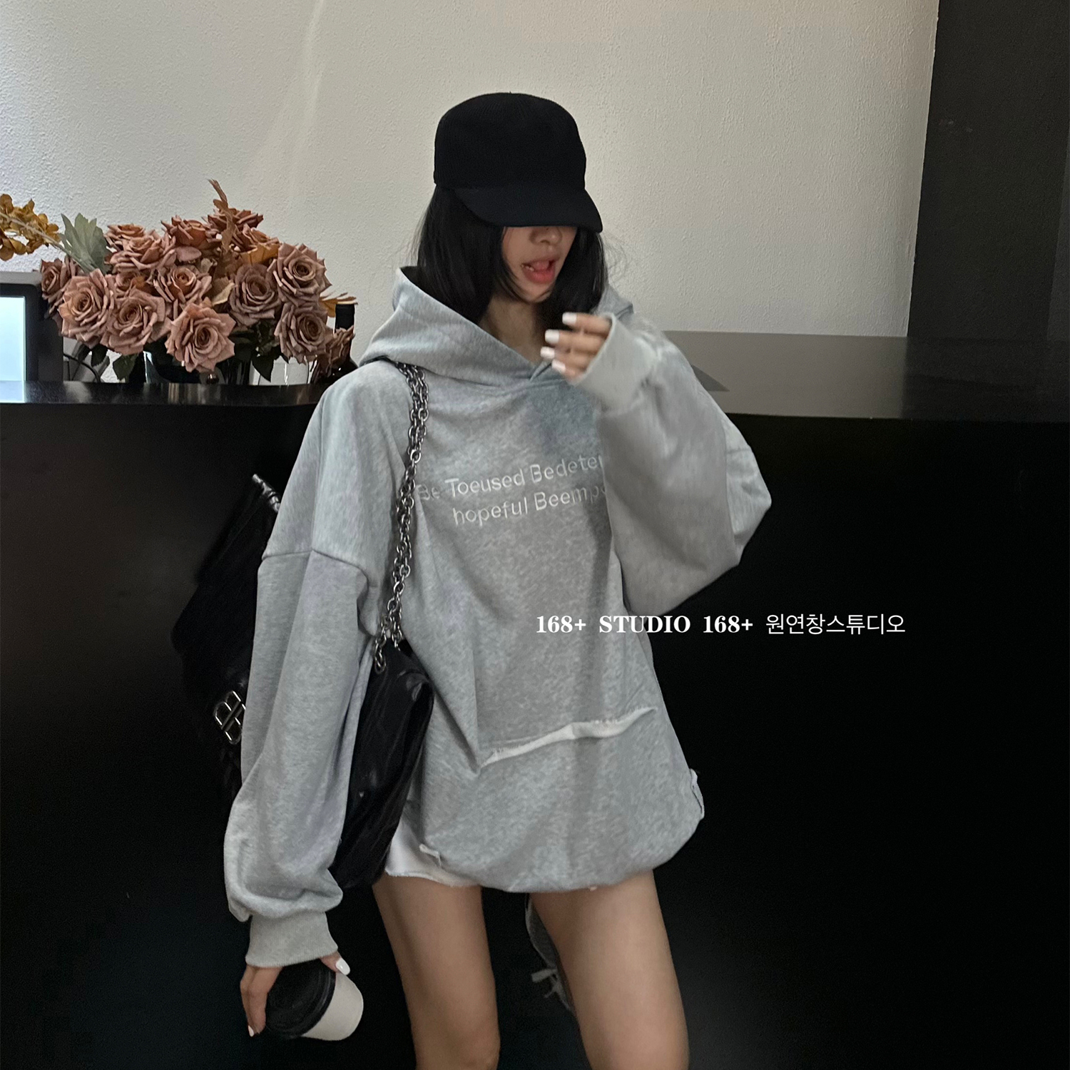 欧货大版无绳连帽卫衣女春秋2025新款爆款宽松慵懒风美式复古外套