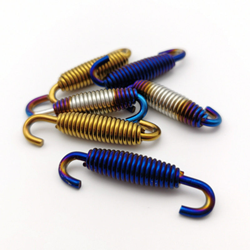 摩托车/机车/大排量天蝎尾段改装排气弹簧烧钛不锈钢排气管弹簧