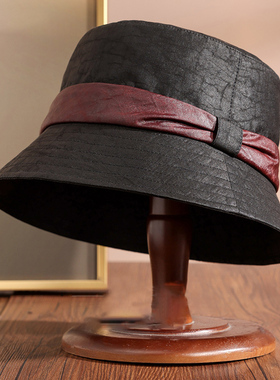 四季款【香云纱】优雅气质桑蚕丝渔夫帽/盆帽YLN732