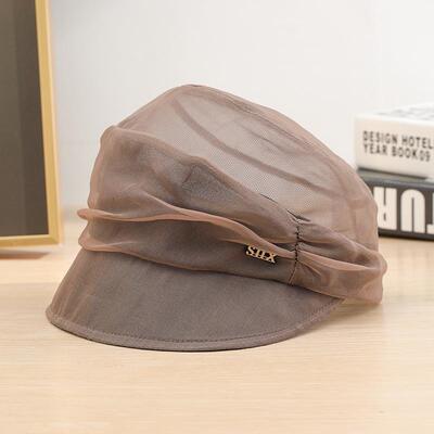 【全店亏清】纯桑蚕丝鸭舌帽透气遮白发帽檐加宽遮阳帽蚕丝帽2147