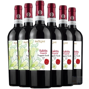 KAKTOS仙人掌热烈系列 意大利赴春干红葡萄酒 金樽铜奖750ml*6瓶