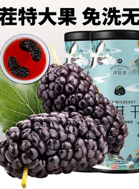 泽信堂 桑葚干 500克（250gx2瓶）精选无沙黑桑椹子干 即食桑椹