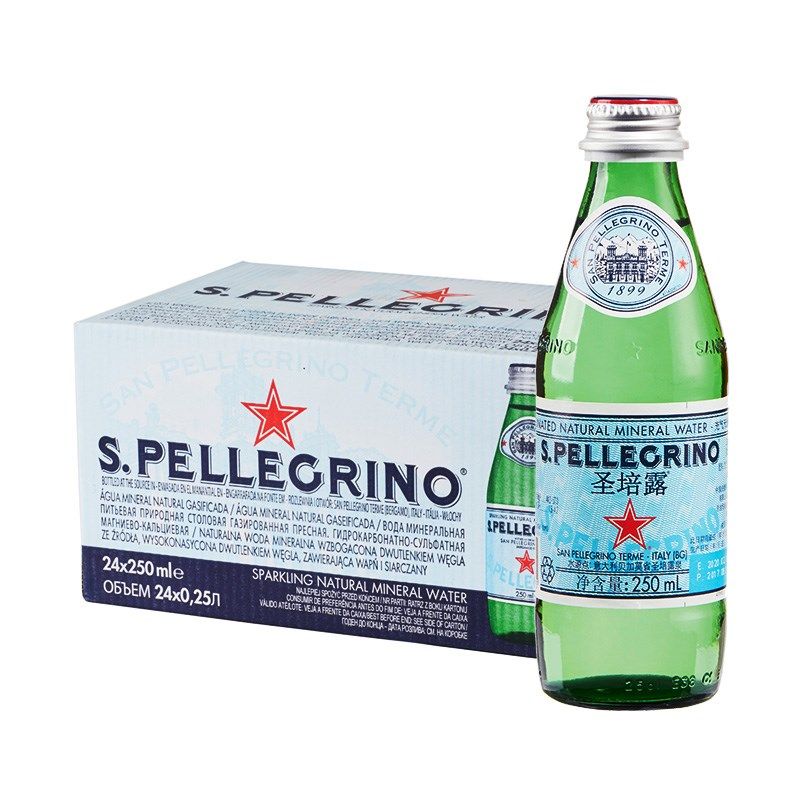 pellegrino充气天然矿泉水250ml*24瓶便携