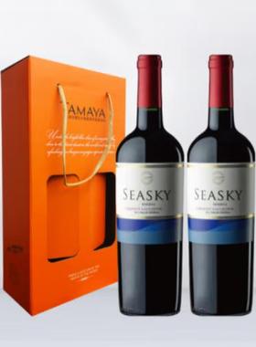 TAMAYA大玛雅智利 西思凯珍藏赤霞珠干红葡萄酒 750mlx2支 礼盒装