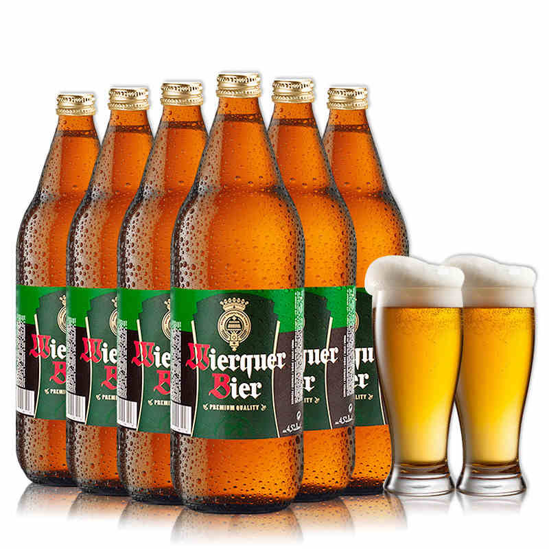 进口啤酒 西班牙原装黄啤 1升大瓶装玻璃瓶 威格啤酒1000ml*6大瓶