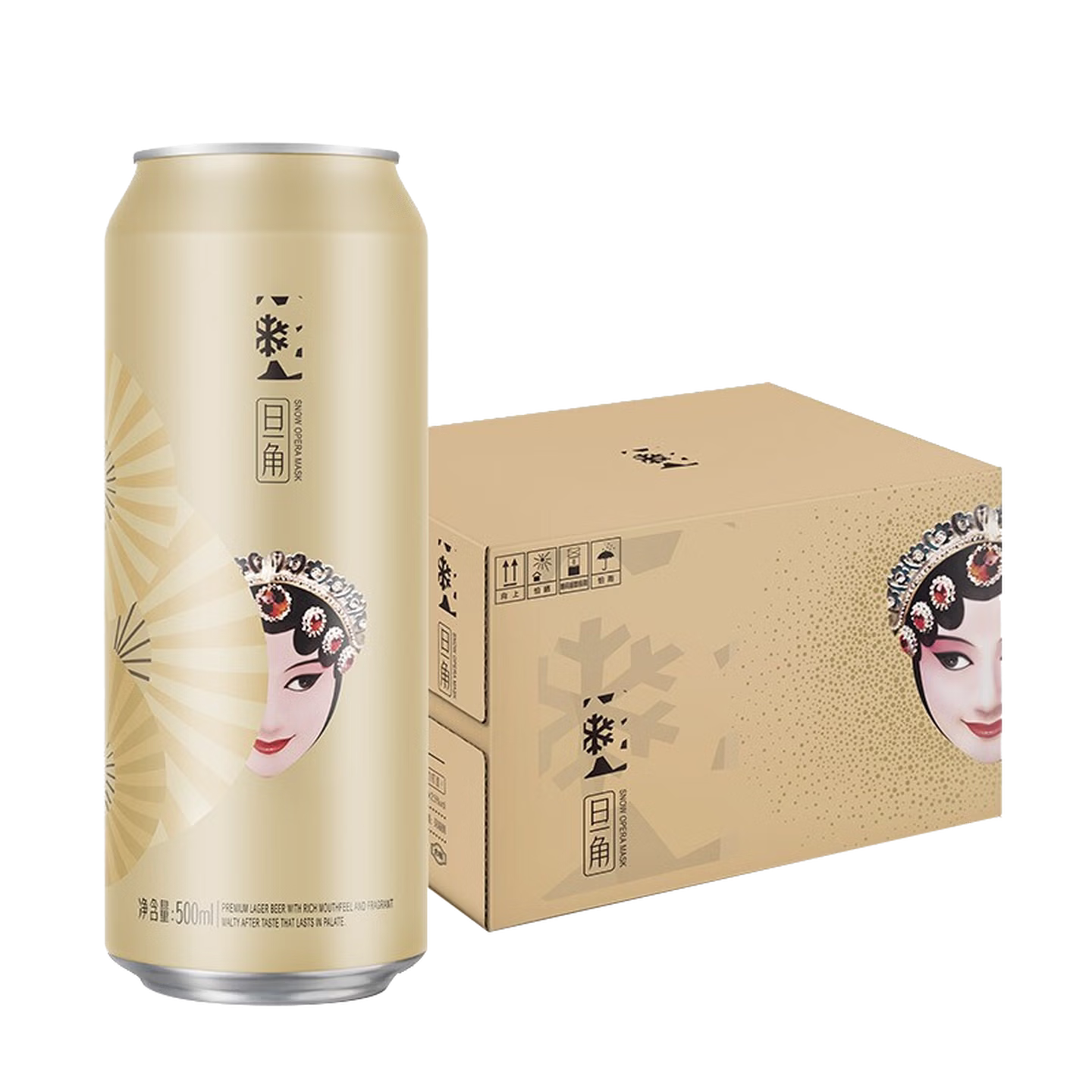 雪花啤酒 脸谱系列 煮出法工艺 旦角 500mL x12罐 整箱装图片