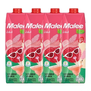 玛丽MALEE泰国进口果汁饮料荔枝汁复合果味饮品大瓶餐饮1L*4支