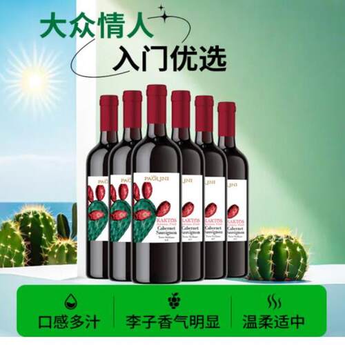 CANTINE PAOLINI意大利宝丽酒庄赤霞珠干红葡萄酒热红酒750ml*6支