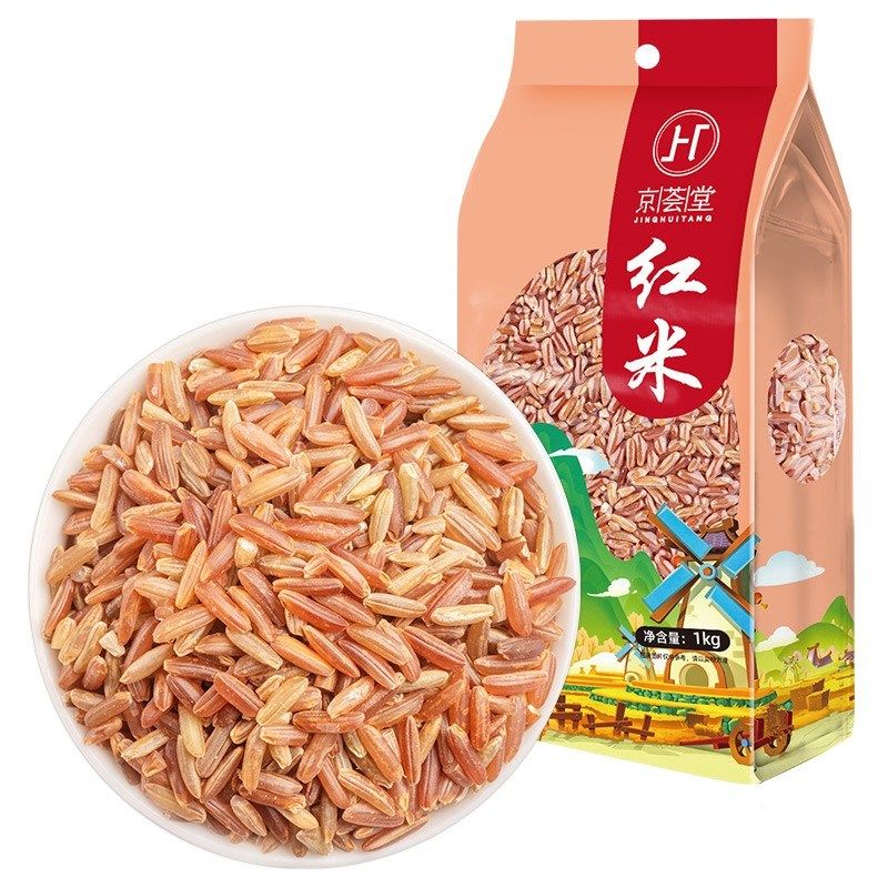 京荟堂富铁长粒红米1kg(五谷杂粮粗粮红糙米粥米搭档大米伴侣真