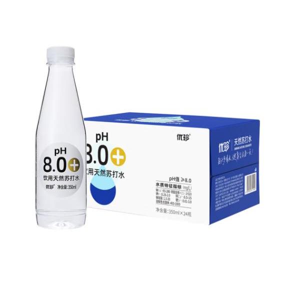 优珍 天然苏打水  无糖无汽无添加 350ml*24瓶 整箱装 饮用