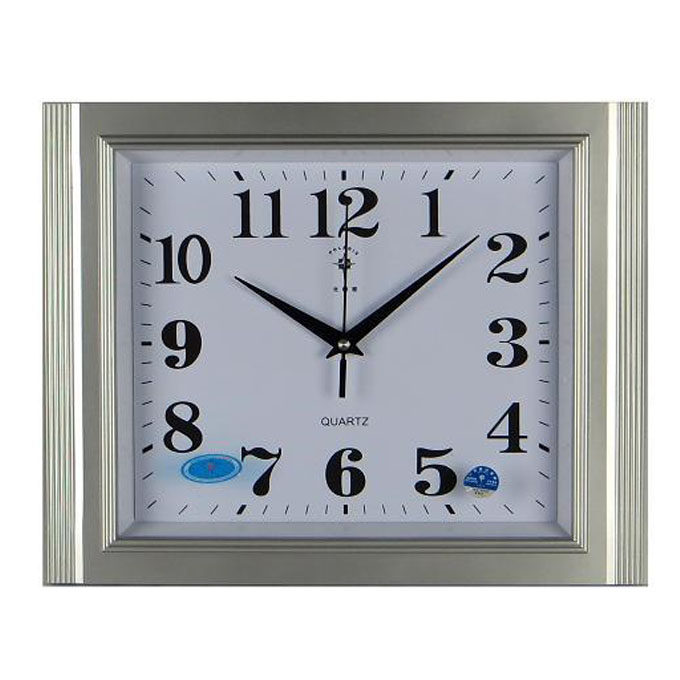 北极星14英寸静音现代客厅挂钟  时尚长方形卧室壁钟