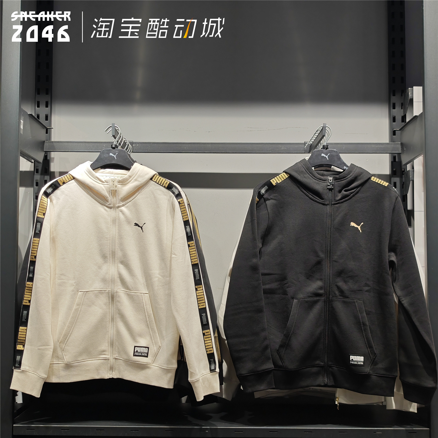 PUMA彪马 LABEL男款秋季休闲金标串标运动拉链抓绒连帽卫衣636309