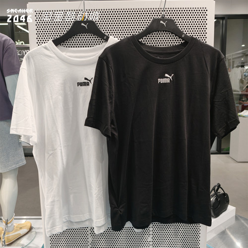 黑白小刺绣标纯棉休闲短袖T恤