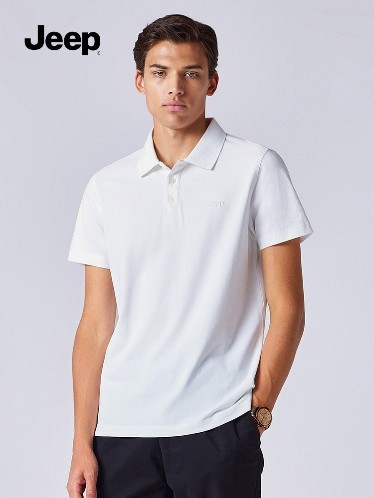 JEEP MENS T-SHIRT SUMMER SIMPLE STYLE BUSINESS HIGH-END CASUAL COMFORTABLE NO-IRON SHORT SLEEVE POLO SHIRT MENS K