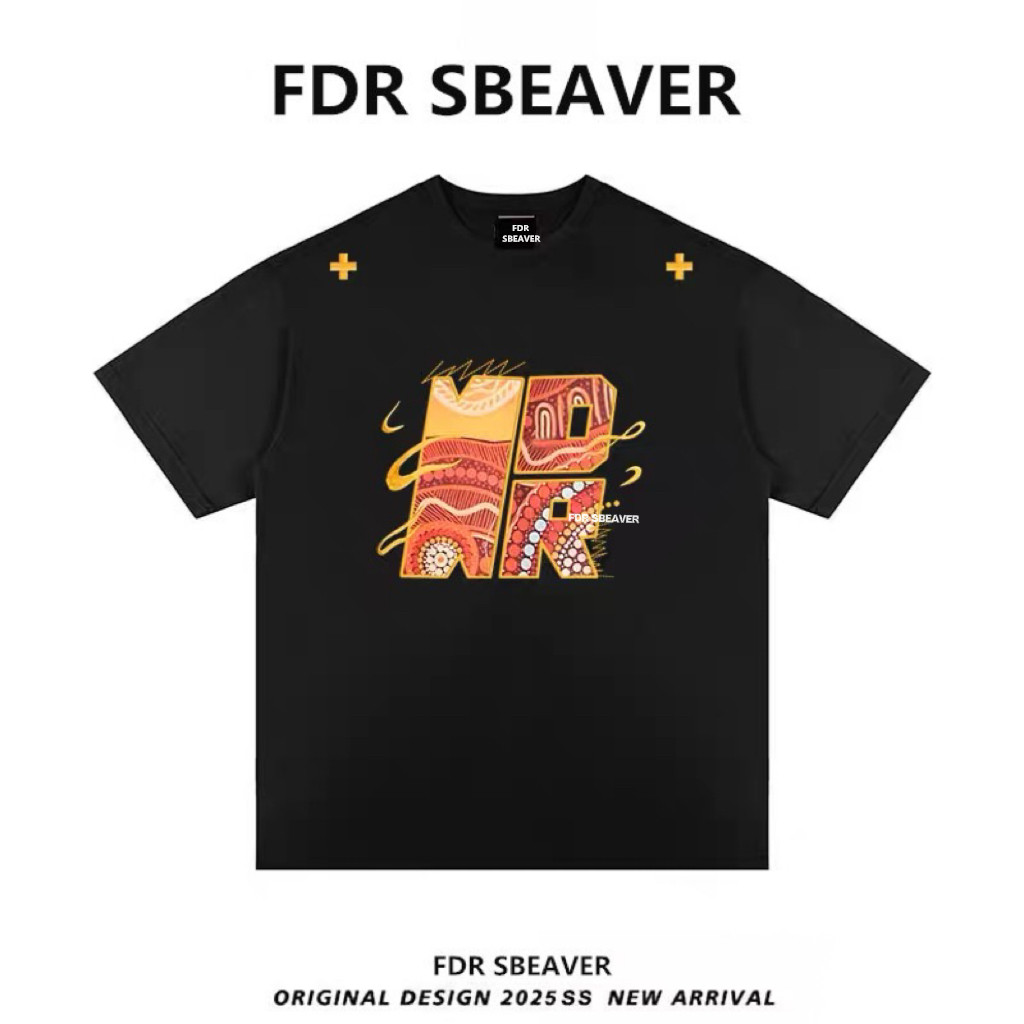 FDR SBEAVER官方店潮牌复古民族风短袖T恤男女夏季宽松情侣装上衣
