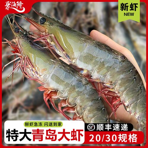 新鲜青岛大虾鲜活超大冻虾特大青虾白虾冷冻虾类海鲜水产单冻2030