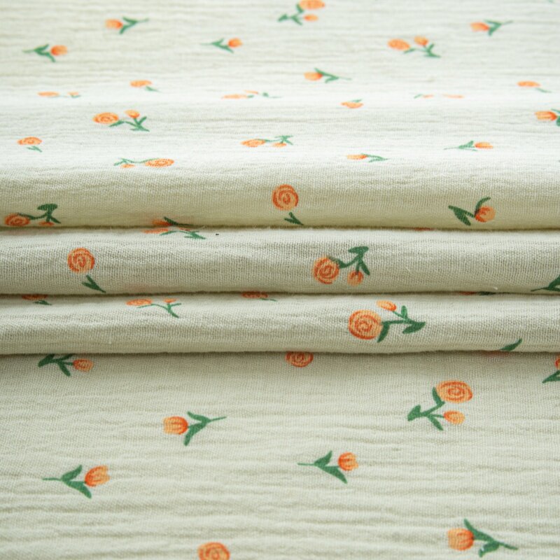 手工制作diy纯棉布料双层纱印花纯色面料散剪四季碎花简约全棉