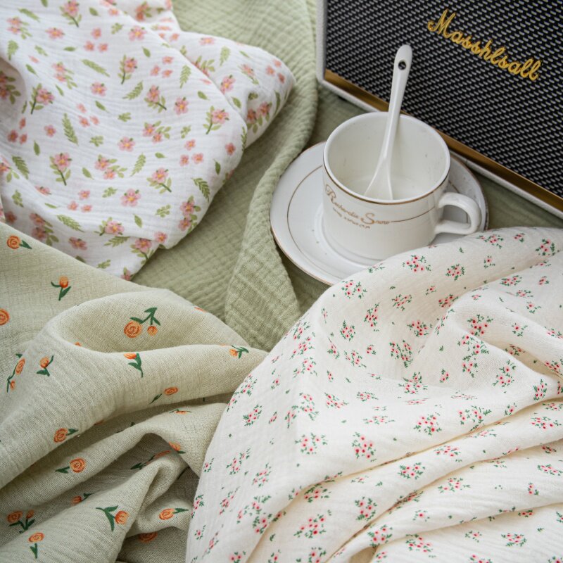 手工布头DIY全棉母婴级纯棉双层纱布料散剪柔软透气田园风格布料