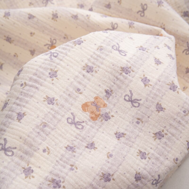 纯棉100全棉布料自己做衣服diy手工发圈婴儿双层纱面料a类睡衣