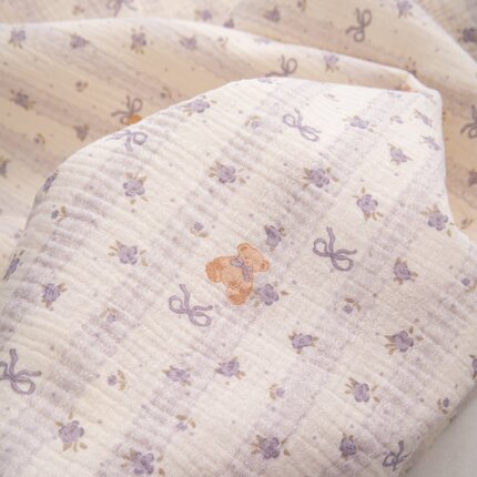 纯棉100全棉布料自己做衣服diy手工发圈婴儿双层纱面料a类睡衣