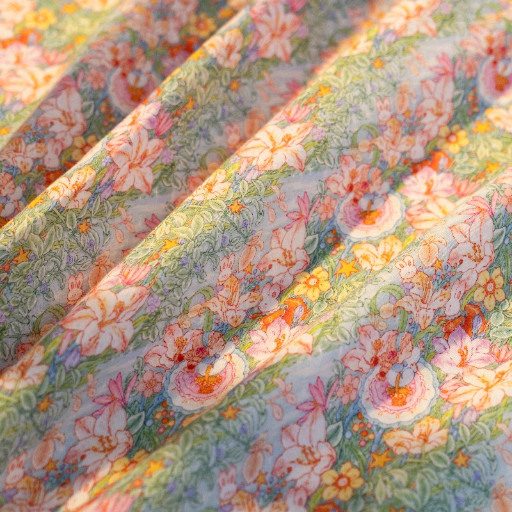 汤丸酱面料双层纱布料纯棉平纹全棉少女心手工爱好者花卉印花散剪