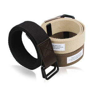 帆布腰带男青年学生军训ins风装饰双环扣百搭编织牛仔裤带皮带女