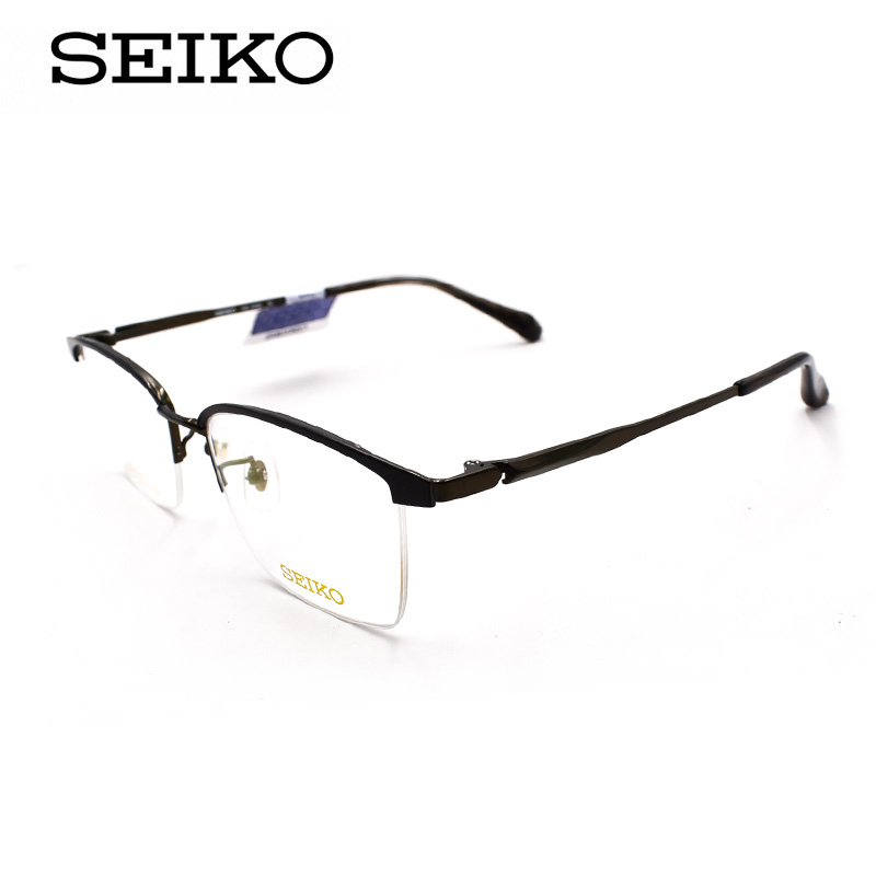 seiko精工眼镜框男士商务大框时尚新款纯钛半框近视眼镜架hc1032