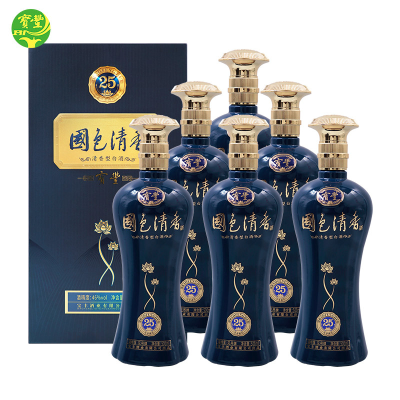 【酒厂自营】宝丰清香型46度国色清香25 盒装500ml*6瓶 整箱白酒