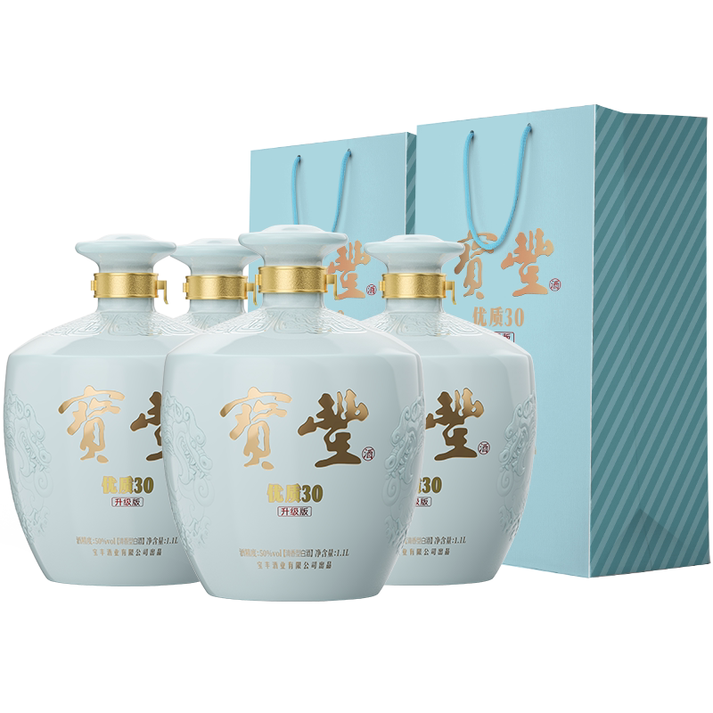 【酒厂直营】宝丰优质30 白酒50度清香型1100ML*4 坛装整箱酒