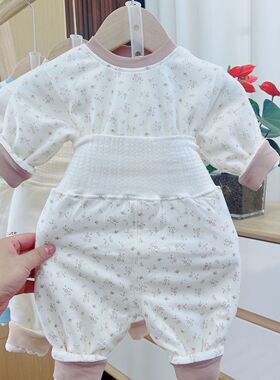 儿童薄棉高腰保暖护肚男女宝通用秋衣裤睡衣婴儿秋冬款22156