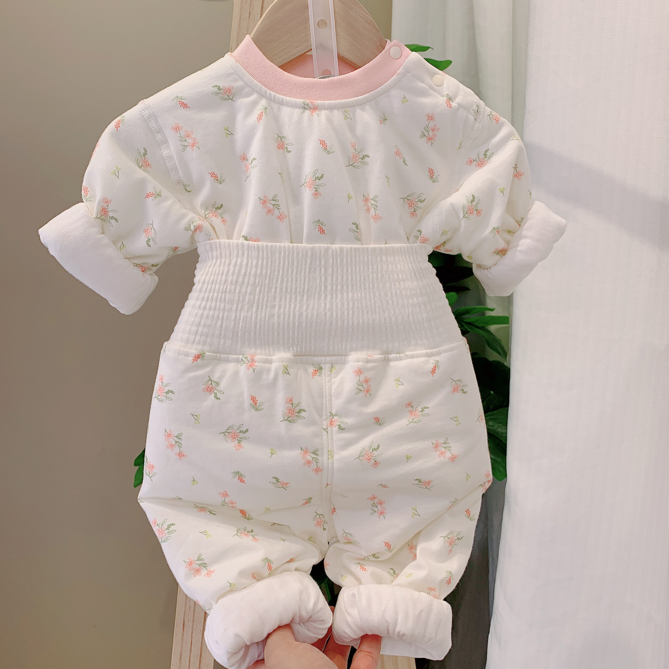 保暖33076薄棉秋冬宝宝分体新生儿婴儿保暖打底宝宝分体婴儿